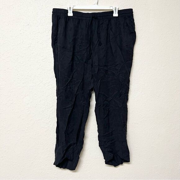 Johnny Was Pete & Greta Women's Kimmy Pant Black Elastic Waist Pull On Size 1X - Picture 1 of 7